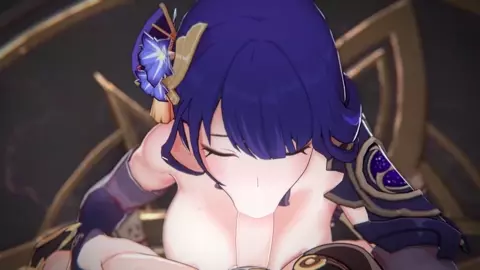 Raiden Shogun & Aether blowjob