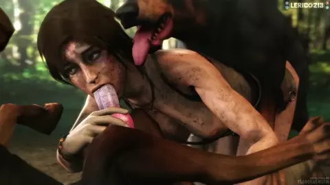 Lara have fun with the hound