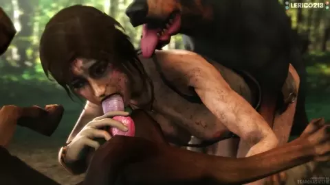 Lara have fun with the hound
