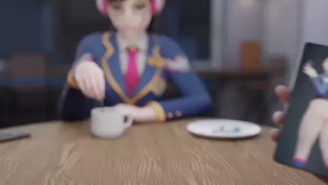 [4K] D.Va Coffee Break [White][Aphy3d]