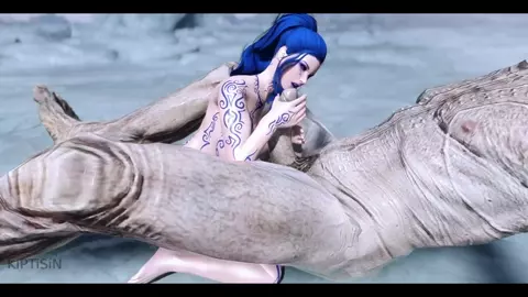 Blue Curvy Girl Warms Giant Cock