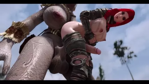 Giant Cock Stretches This Futanari Redhead Babe