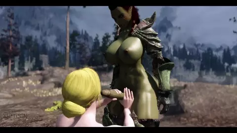 Futanari Orc Fucked This Incredibly Curvy Blonde Nord
