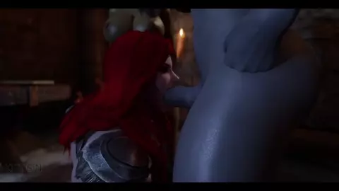 Two Futanari Elfs Fuck Juicy Redhead Warrior Babe Part 1