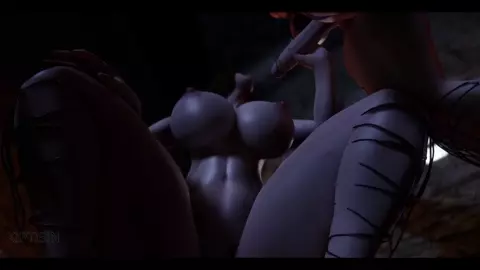 Lovely Curvy MILF Fucked by Big Futanari Cock