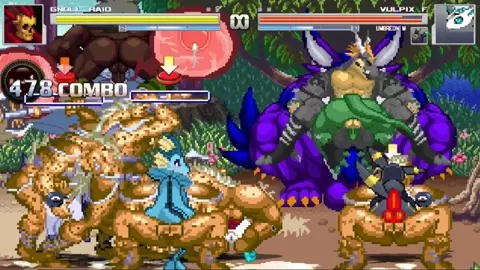 Gnolls lurk and capture Vulpix and her Eeveelution friends