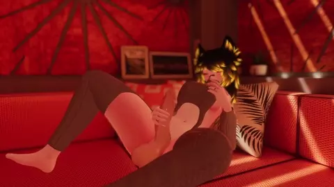 A futa cock worshipping video with a creamy end~