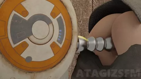 Rey Fucks BB-8, Finn and Han Solo