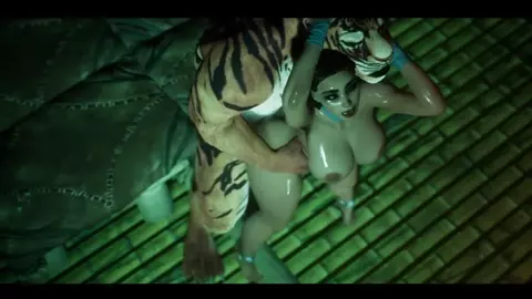 Tiger Mating Dance - Fucking in the raining Jungle