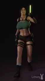 Lara Croft Walk Clothed