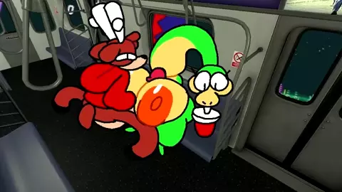 cain titfucks lucy on a train