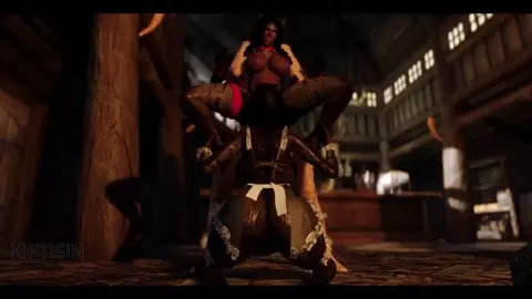 Two  Sisters Juicy Dark Catgirl Maid Fucked By Huge Dragonborn Cock