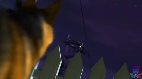 Ridley let's dog lick his cock through fence