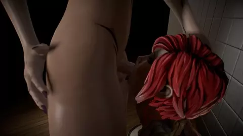 Lilith deepthroats Moxxi's cock