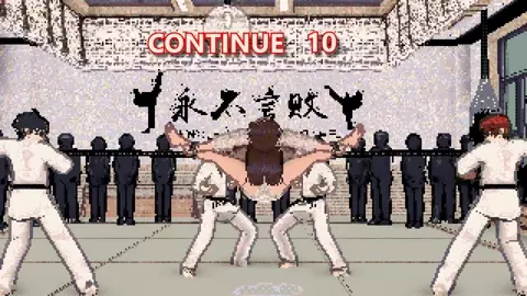 Karate challenge game, defeat and coin renewal picture…