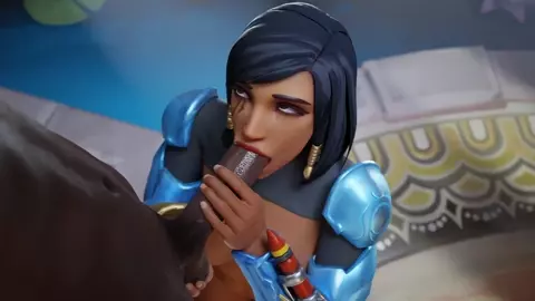 Pharah Blowjob [Blacked][Aphy3d][4K]