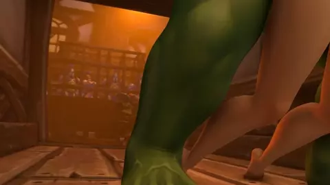 Orcs raid a human village and breed the women