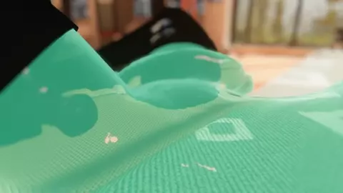 Slime bulging from horsecock dildo