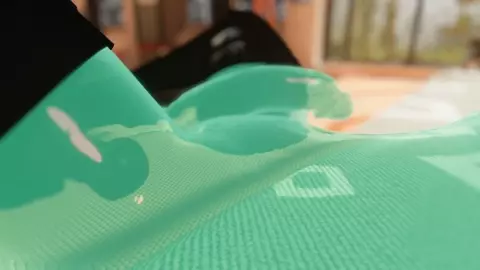 Slime bulging from horsecock dildo