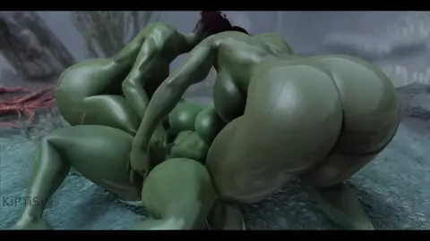 Two Futanari Orcs Fuck Little Goblin Slut Part 1