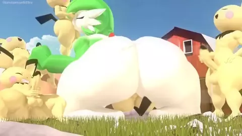 Gardevoir and their puppies  - |Leviantan581re/Kassioppiava]