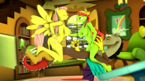 [Gorilka] Discord have fun with Fluttershy and Tree Hugger