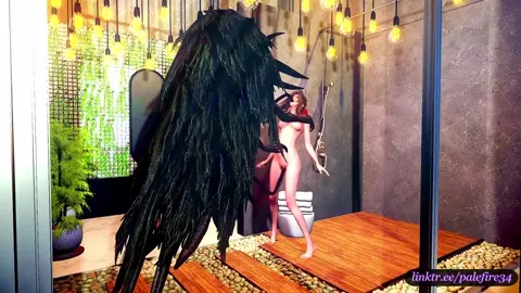 Aerith filled by tentacles - from top and bottom at the same time