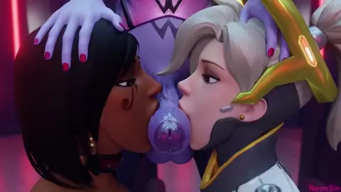 Overwatch Threesome With Widow Pharah And Mercy [NeonSin][4K]