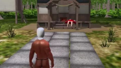 Reimu was sleeping on the edge of the shrine. (ENG)