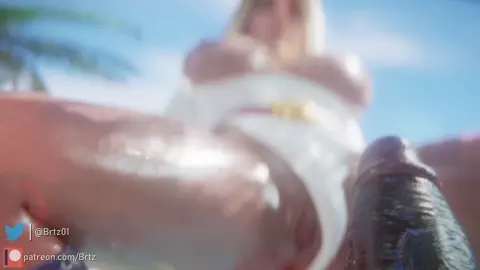 Power Girl can't resist her urges at the beach