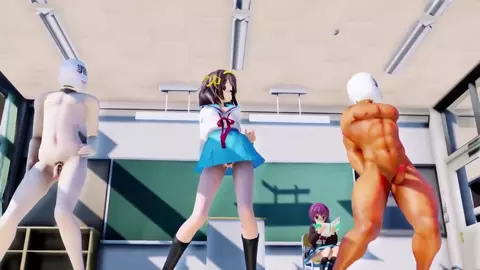 Haruhi Suzumiya dancing and sex in classroom [涼宮ハルヒのlamb]