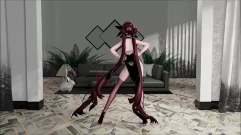 Li Sushang Hentai Honkai Impact Bass Knight MMD Undress Dance Black Wicks