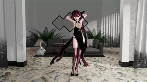 Li Sushang Hentai Honkai Impact Bass Knight MMD Undress Dance Black Wicks