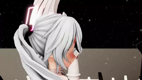 Hatsune Miku Hentai MMD Prolapse And Plug Undress Nude Dance White Hair