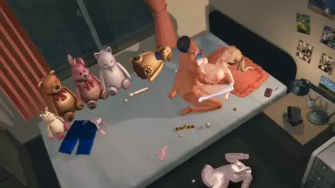 Tenchou should not get on lady's bed like that.