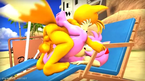 Tails and Amy have sex on the beach - [Wector]