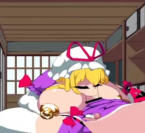 Touhou Yukari self suck and prostate massage with portals