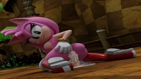 Amy Rose riding a dildo