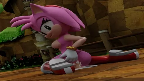 Amy Rose riding a dildo
