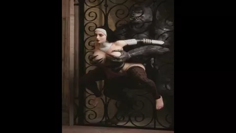 Young Sexy Horny Nun Girl Fucks Big Werewolf