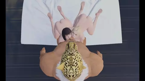 Nina and Anna kneeling blowjob Tekken HQ