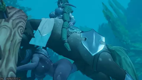 Futa centaur on night elf. (Cum inflation)