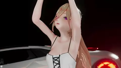 Hentai Mmd Dance Front Car 3D Undress Ponytail Longhair Purple Eyes