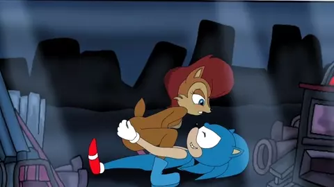 Sally riding Sonic