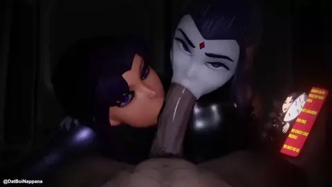 Raven and Blackfire suck your big cock