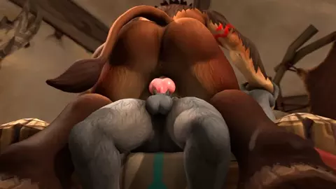 Tauren rides a worgen cock