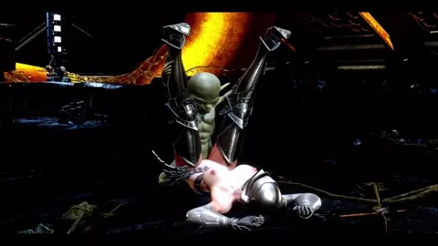 Female Knight raped by a Goblin