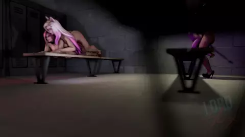 Ahri and Evelynn fuck Katarina and Jinx (Commission)