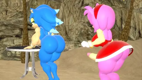 Sonic & Amy Relaxing On The Beach [Lewdgear]