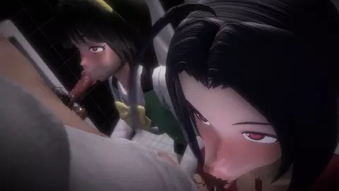 In the men's restroom on the first basement floor of a certain building.